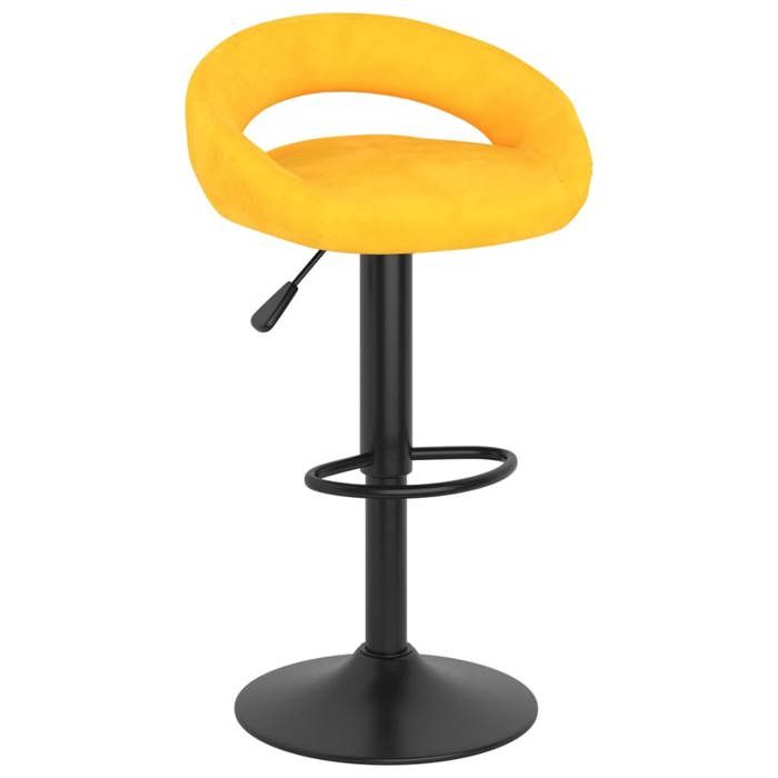 Jaune Tabourets de bar lot de 2 jaune moutarde velours - Fauteuil/Chaise LV5111