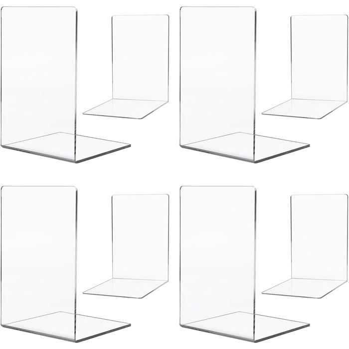 Lot de 8 Serres Livres Serre-Livres en Acrylique Transparent pour Enfant Bureau Salon et Salle D ACCESSOIRES FABRICATION MAISON