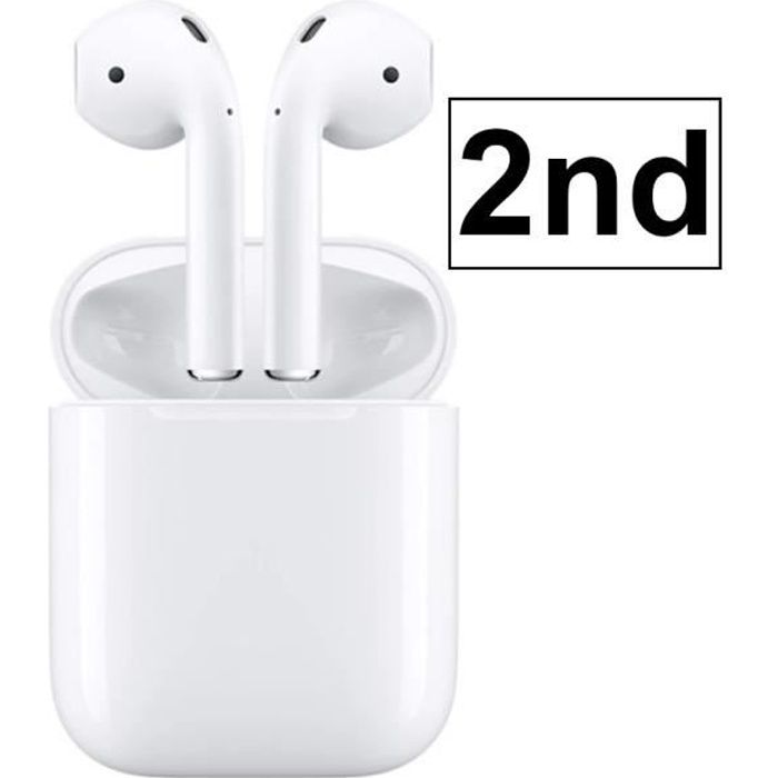 APPLE Écouteurs sans fil AirPods 2 - Boîtier de charge sans fil Blanc -  Cdiscount TV Son Photo