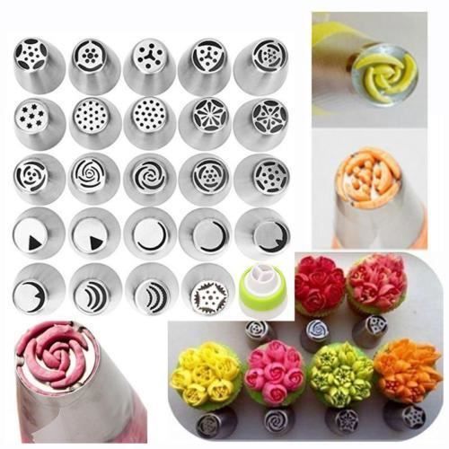 Russe – Set De 10 Douilles à Pâtisserie En Inox 304 – Embouts Décoratifs Pour Fleurs, Feuilles, Pétales – Idéal Pour Gâteaux, Cupcakes, Desserts DIY