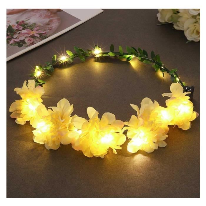 Couronne de fleurs bandeau , accessoire pour coiffure de mariée ou demoiselle d'honneur