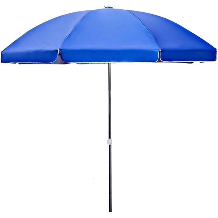 Parasol Derby Rond - Pour Plage, Terrasse, Balcon - Réglable Hauteur, UV 50+ - Ø 160 Cm