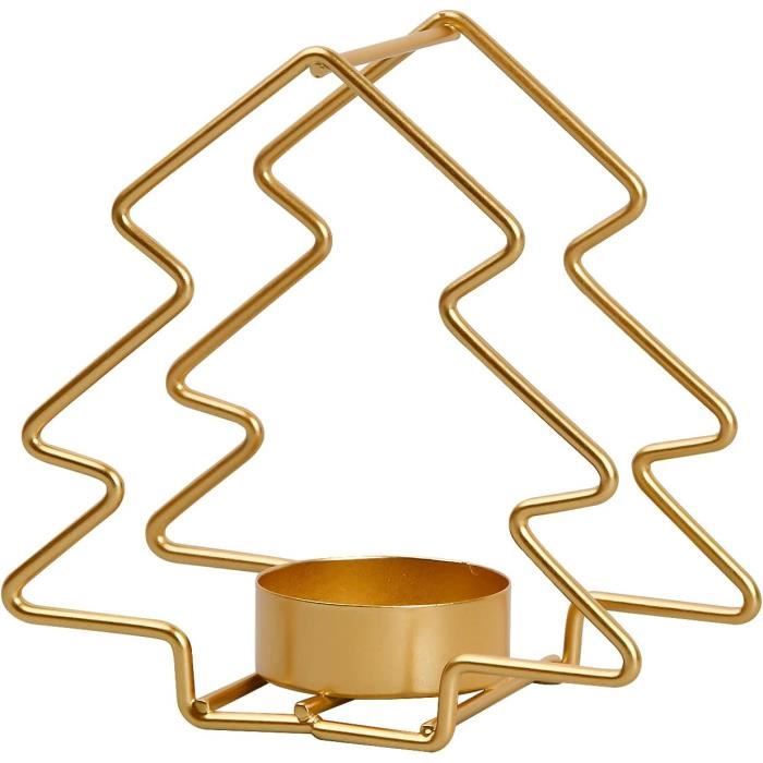 Bougeoir Pour Noël En Métal Supports Pour Bougies D'Or Chandelier