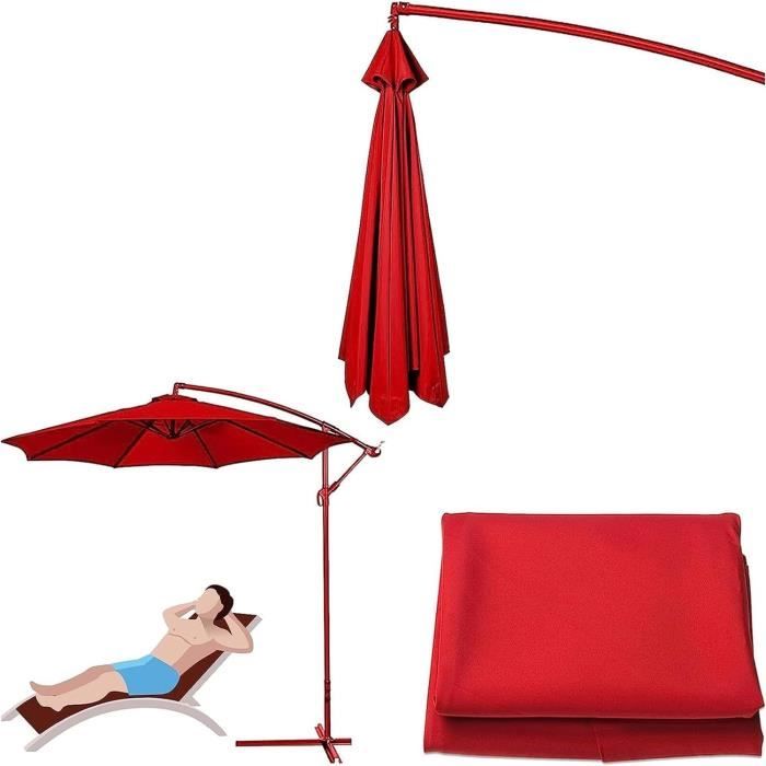 Housse De Rechange Pour Parasol 6 Ou 8 Baleines – Tissu Imperméable UV Pour Jardin, Terrasse, Plage