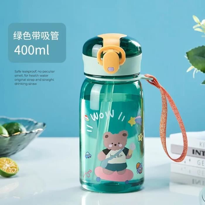 Bouteille d'eau en plastique pour enfants 500ml paille à boire enfants école san Bouteille d'eau en plastique pour enfants 500ml paille à boire enfants école san
