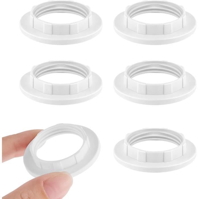 Ensemble De 5 Anneaux Réducteurs E14 En Plastique Pour Abat-Jour Blancs