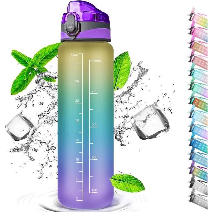 Gourde 2 Litres Avec Paille - Bouteille D'eau Transparente Pour Sport Et Fitness - Neuf