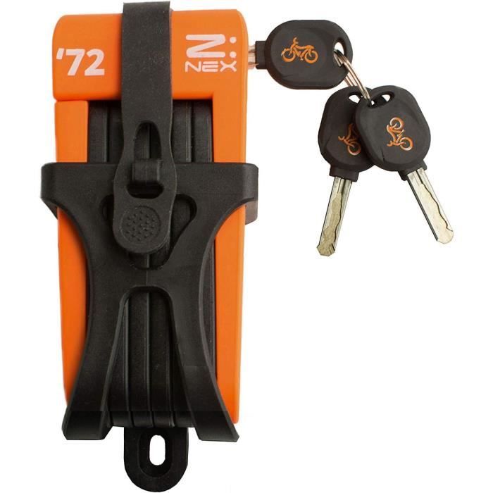Antivol Pliant ZNEX – Acier Trempé 5 Mm, 8 Maillons, 72 Cm, Léger 696 G, Compact, Avec Support Et 3 Clés