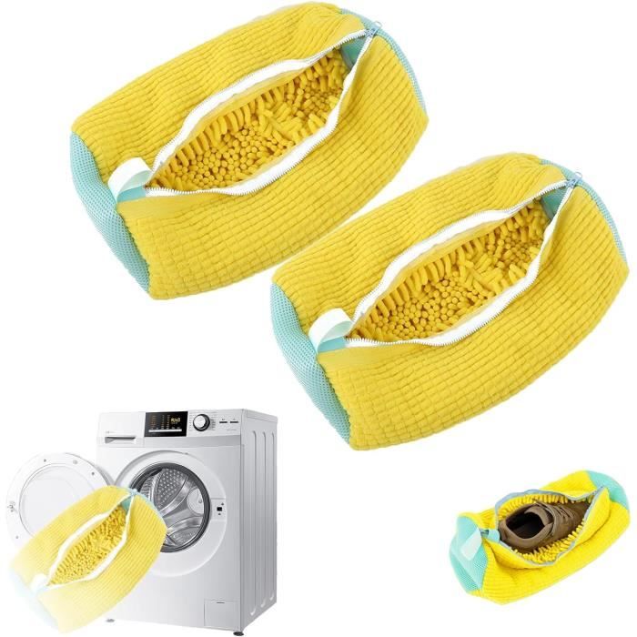 2 Sacs Lavage Chaussures Machine - Sacs Chenille Avec Fermeture éclair, 30x39cm