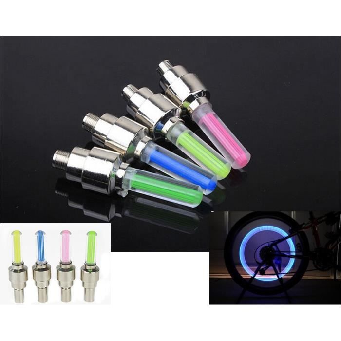 Lumières LED Pour Pneus De Vélo – Bouchons De Valve, Sans Pile, Auto-alimentées Par Le Mouvement, Multicolores