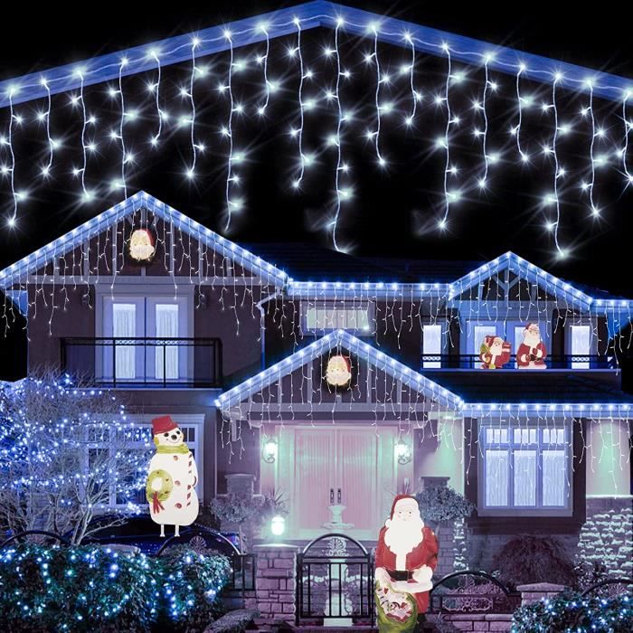 Rideau Lumineux Noel Exterieur - 10M 400 LED Guirlande Lumineuse 8 Modes  D'éclairage IP44 étanche Cascade Lumineuse [223] - Cdiscount Maison