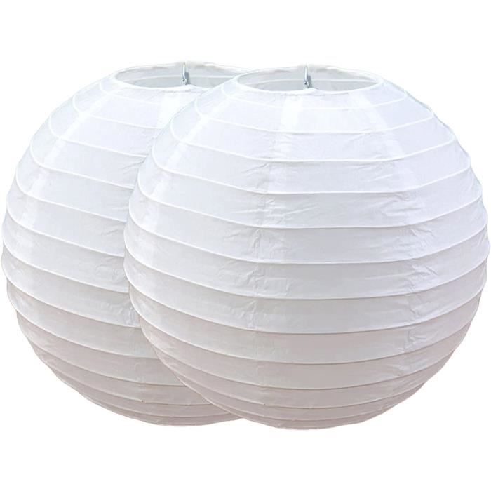 LIHAO Lot de 10 lanternes rondes en papier blanc de 25,4 cm - Décoration de fête de mariage