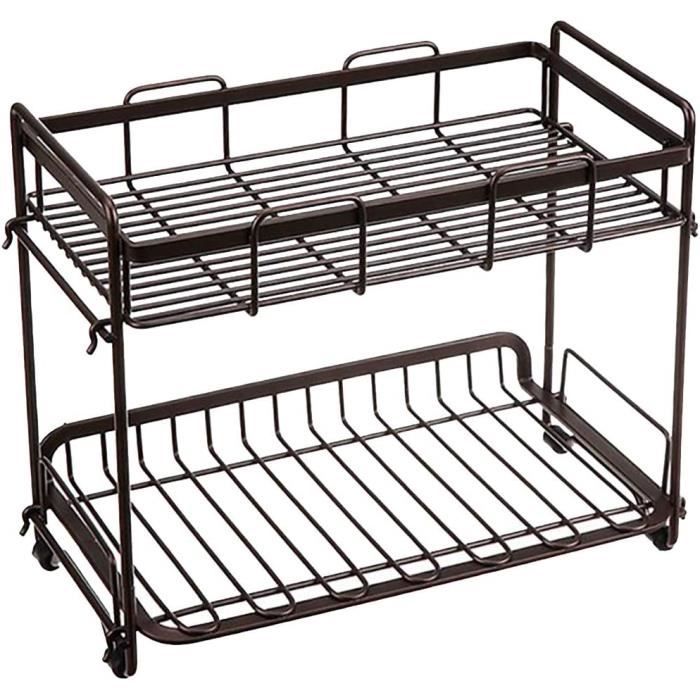 VINILITE Porte-Épices Réglable En Hauteur à 3 Étages Amovibles Étagère à Épices Grand Stockage