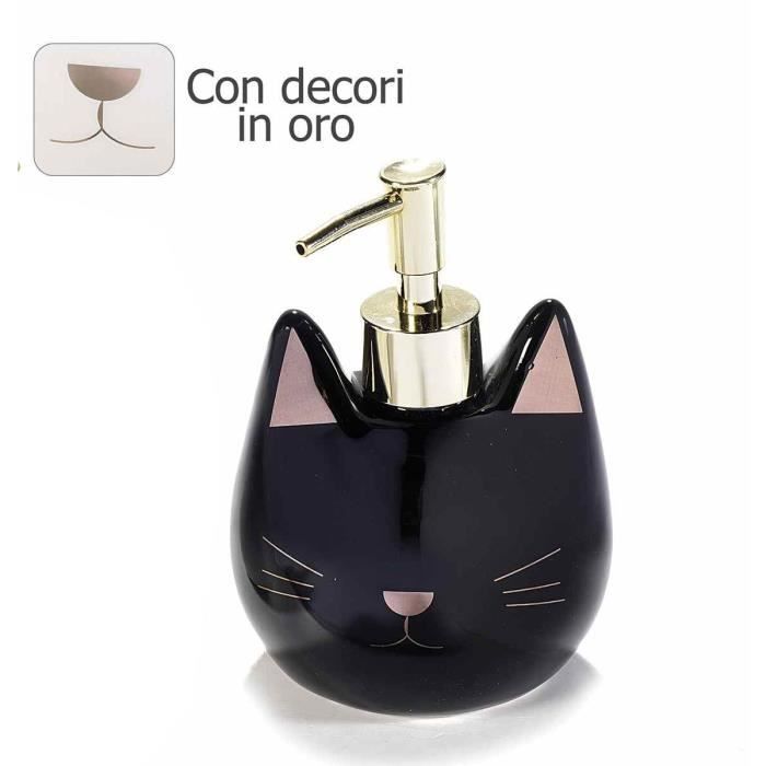 Distributeur Pour Savon En Forme De Chat En Ceramique Avec Details Or Cdiscount Bricolage