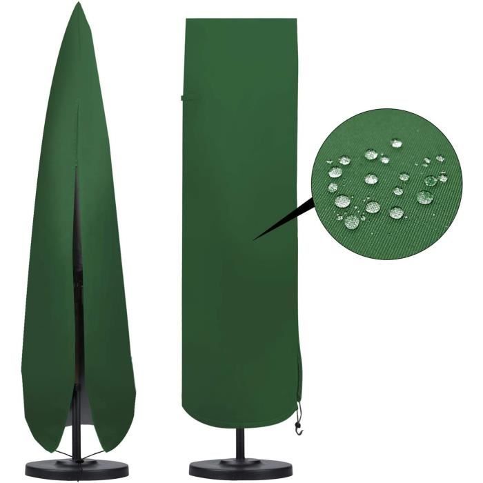 OKPOW Housse Imperméable Pour Parasol De Patio – Housse De Parasol D' Extérieur De 170 Cm Pour Parasol De Marché De 1,5 à 2,1 M – Anti-UV 420D Durable Avec Housse à Fermeture