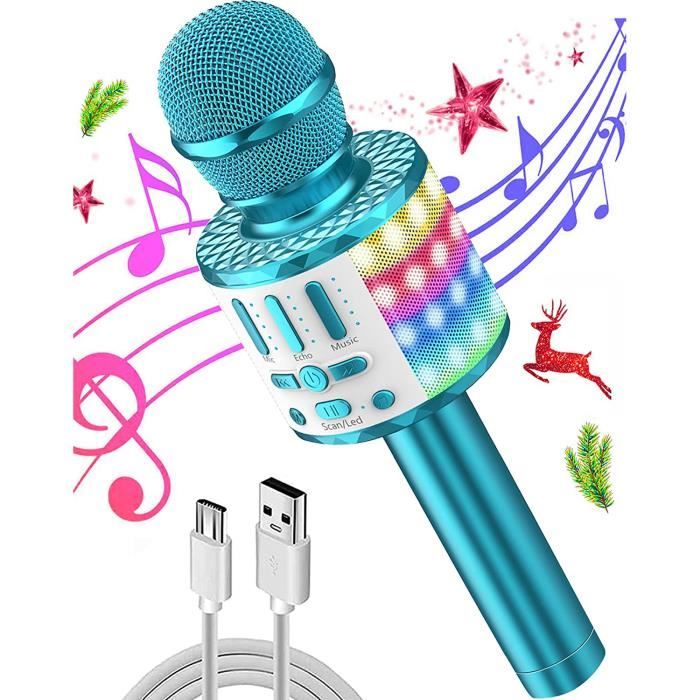 Microphone sans Fil Bluetooth Karaoké, Micro Karaoke Enfant avec Lumières  LED de Danse, Portable Karaoké Machine pour Enfants[~87] - Cdiscount Jeux -  Jouets