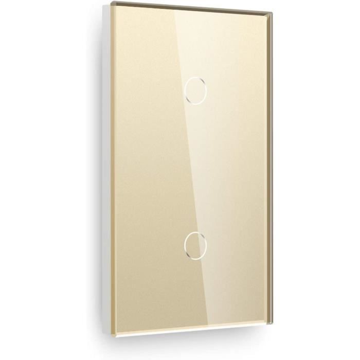 Double Interrupteur tactile va et vient 10A IP20 86x86mm noir mate à e