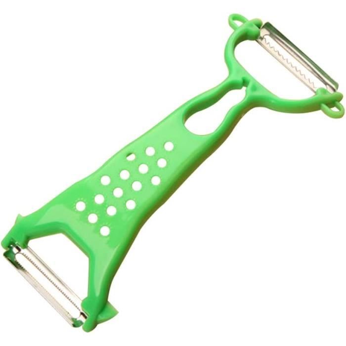 2 Éplucheurs Multifonction En Acier Inoxydable - Lames Bidirectionnelles - Pour Légumes, Fruits, Pommes De Terre - Vert