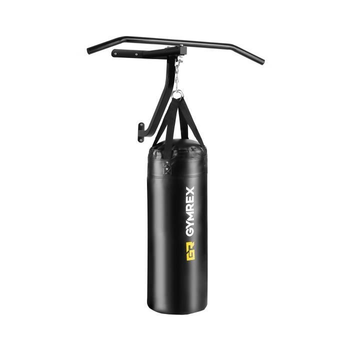 Sac de frappe avec support mural Barre de traction Punching Ball Potence Gymrex GRBH110 (Charge