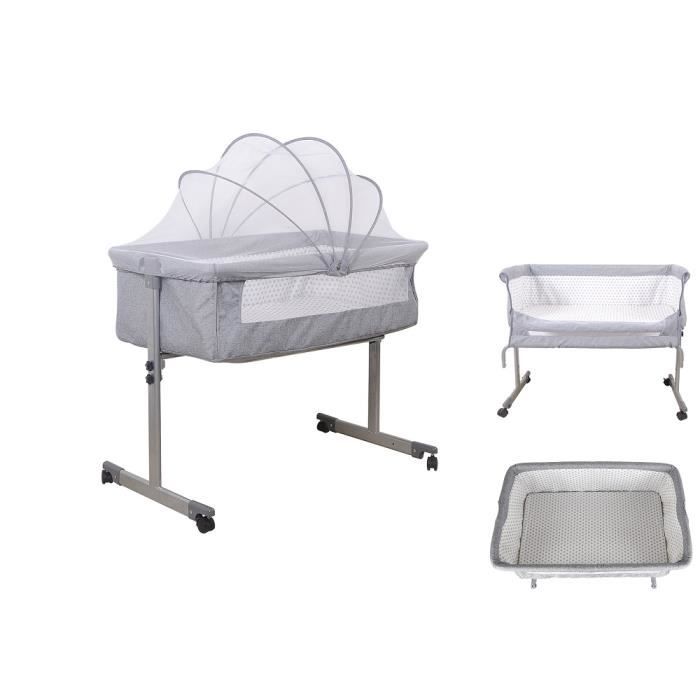 Berceau d'appoint - Yagewa - Co-dodo Gris - Portable - Avec moustiquaire - Lit de Bébé de 0-36 Mois