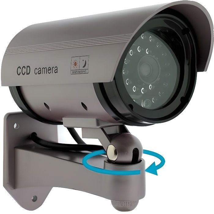 Kabalo Réaliste Caméra Factice Fausse sans fil, Faux Dummy de sécurité CCTV clignotant LED intérieure extérieure Argent