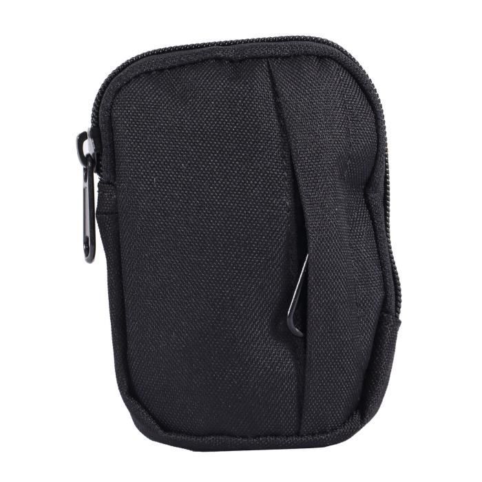 Pochette Tactique EDC Compacte MOLLE - Porte-Monnaie Utilitaire Avec Mousqueton - Sacoche Ceinture Outdoor Sport Noire