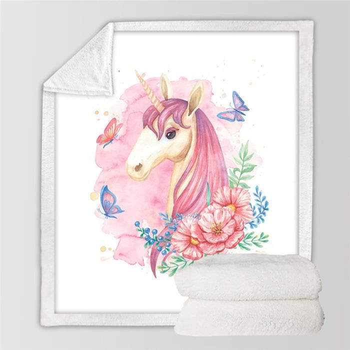 Couverture Licorne Phosphorescente Pour Enfant - 130x170 Cm - Molleton Doux, Brille Dans Le Noir - Cadeau Fille Ou Garçon