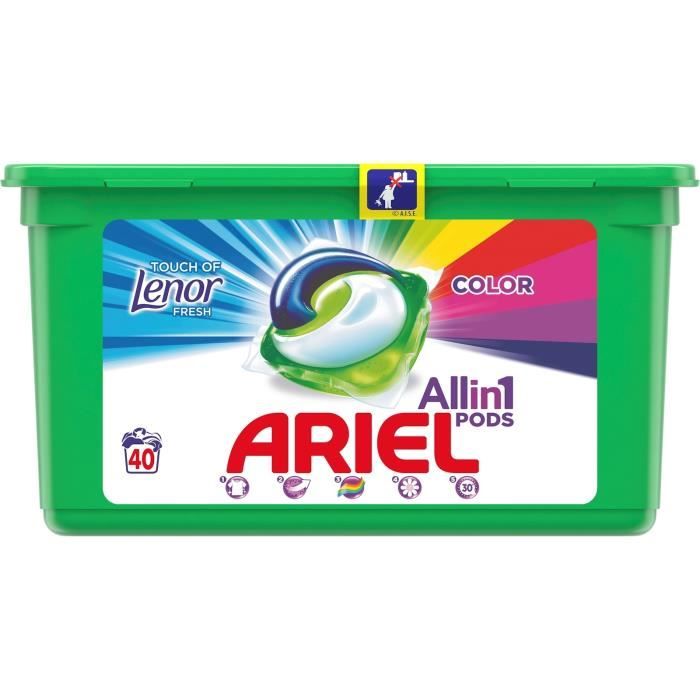 ARIEL PODS 3IN1 TOUCH OF LENOR FRESH COLOR 40 Pods - Cdiscount  Electroménager