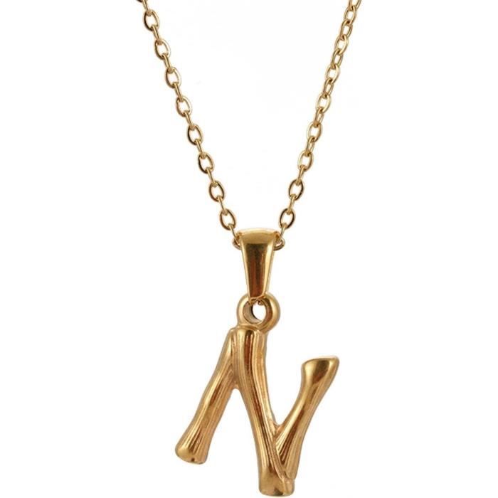 Collier Personnalisé 'Alice' En Métal Plaqué Or - Chaîne Fine Avec Pendentif Nom, 42-44cm