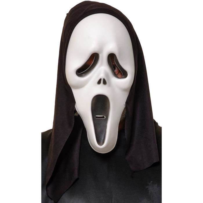 Masque Capuche Scream Mask Halloween Nightmare Cosplay Déguisement / Blanc  Noir