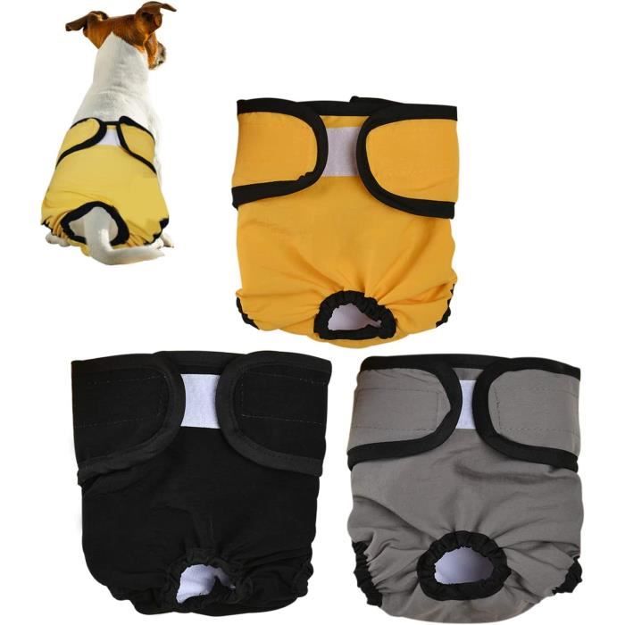 3Pcs Couches Cavables pour Chien Femelle,Culotte Protection Confort Nappy Lors des Périodes Physiologiques,Chaleurs,Incontinence(XS)