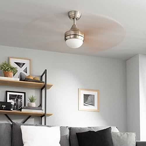 MOSSCO Petits ventilateurs de plafond à profil bas avec lumières et télécommande, ventilateur de