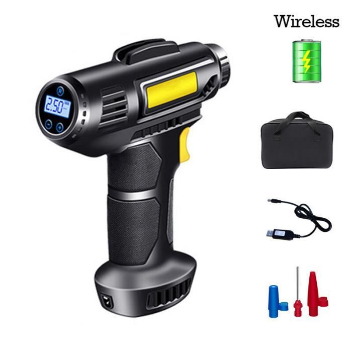 Pompe Électrique Portable 6000 MAh – Compresseur 150 PSI, Affichage LED, Arrêt Auto, Lampe SOS, Pour Vélo, Moto, Voiture