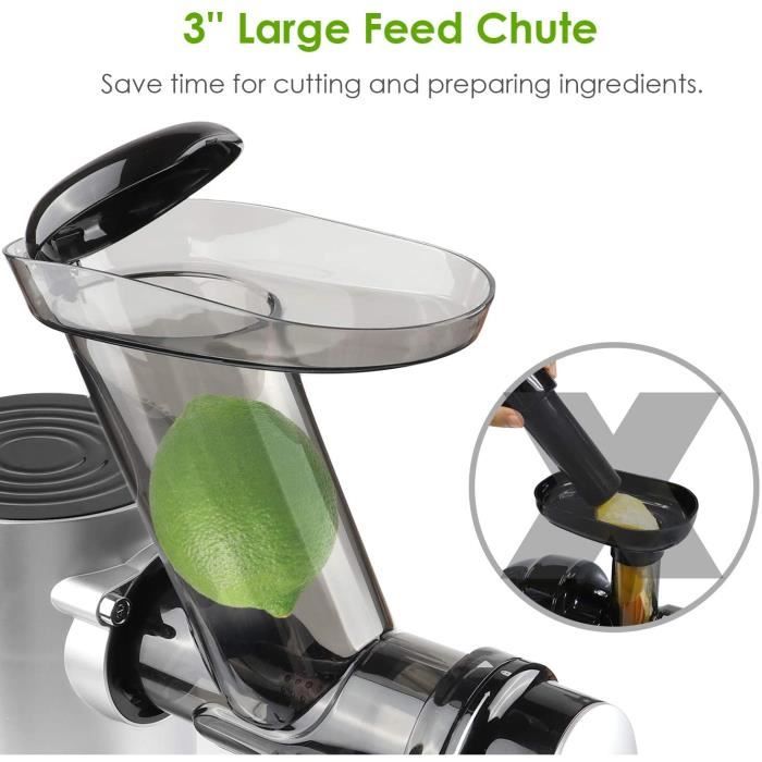 Extracteur De Jus OMMO 300W - Goulotte Large 148mm, Facile à Nettoyer, Sans BPA, Noir