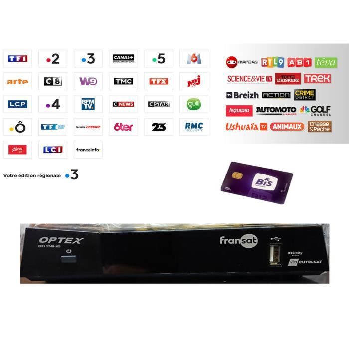 KIT ABONNEMENT BIS TV PANORAMA AVEC DÉCODEUR SATELLITE NUMÉRIQUE ORS 9948-HD