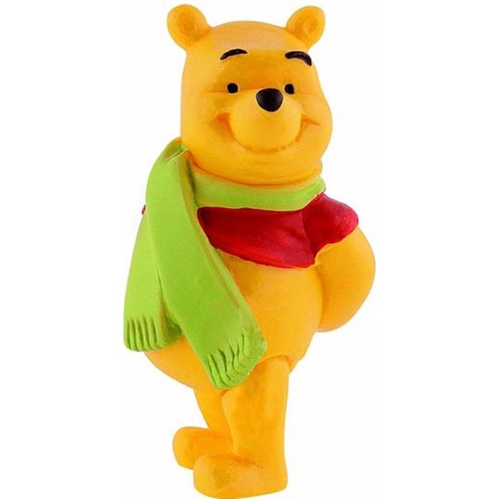 figurine winnie l'ourson avec écharpe 6cm - bullyland - modèle peint à la main