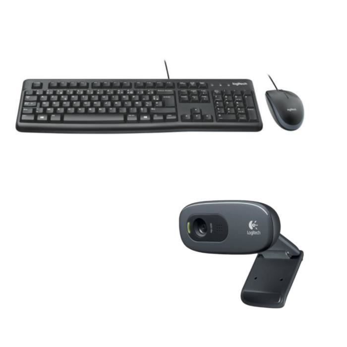 LOGITECH - Pack clavier souris filaire MK120 + webcam middle C270