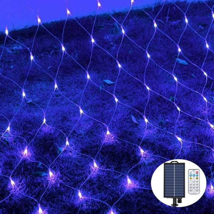 Guirlande Lumineuse à énergie Solaire 200 LED En Maille étanche Pour Extérieur, 8 Modes D'éclairage, Marche/arrêt Automatique, 24 X 2 M, Pour Extérieur, Jardin, Terrasse, Balcon, Mur, Toit, Rideau