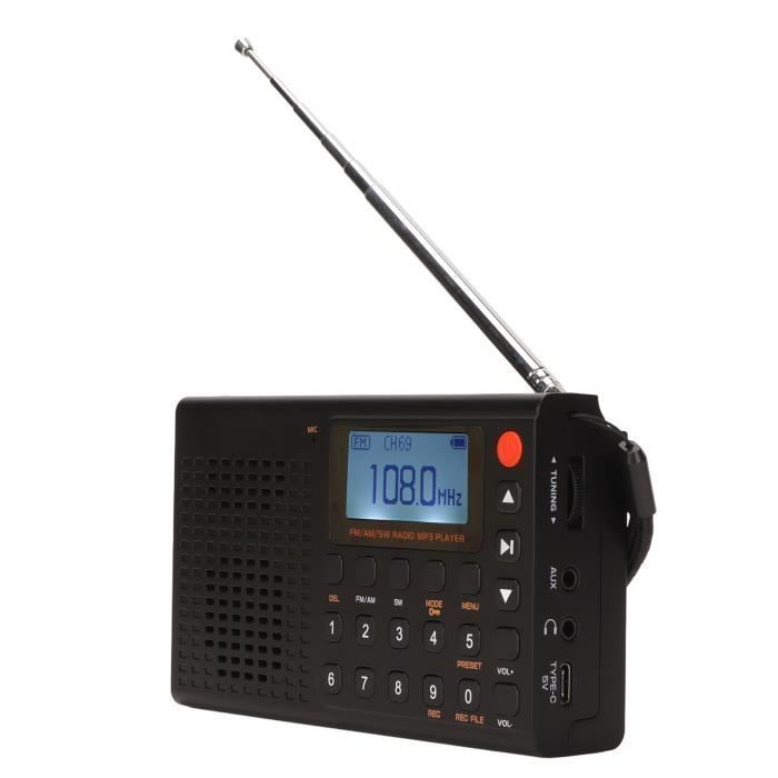 Radio AM/FM/OC Portable - Design Rétro Compact - Alimentation Piles AA Ou Secteur - Son Clair - Idéale Pour Maison Et Voyage