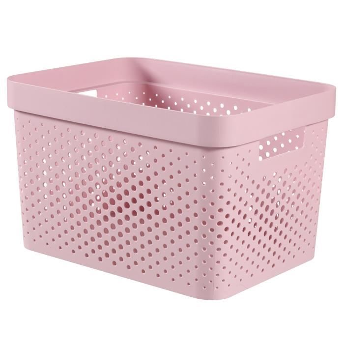 Panier De Rangement CURVER Infinity 17L - 100% Recyclé, Empilable, Vert (35,5x26,2x21,9 Cm)