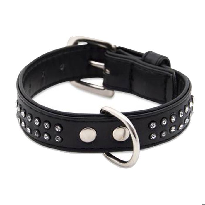 Comparer les prix de Collier chien Glamorous Noir 2 Rang Taille : T1 - DOOGY GLAM
