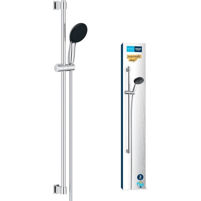 Ensemble Douche GROHE Vitalio Start 110 - Pommeau Pluie/Massage 11cm, Barre 60cm, Flexible 1.75m