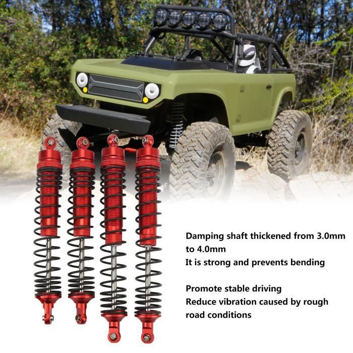 Amortisseurs à Ressort Intégré 60 Mm Pour Voiture RC Crawler 1/10 - Compatible SCX10, TRX-4, D90, MST, Redcat - 4 Pièces En Aluminium CNC - Pièces Rechange Performance - 4