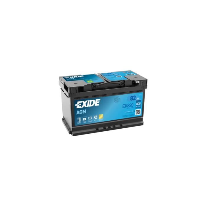 Batterie Exide EK820 AGM L4 12V 82Ah 800A (315x175x190mm) +D