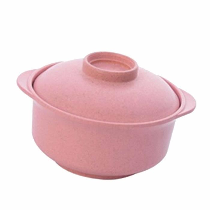 Bol à Nouilles Instantanées Delaman 500 Ml - Avec Couvercle, Rose, Style Nordique, Réutilisable, Idéal étudiants - 12
