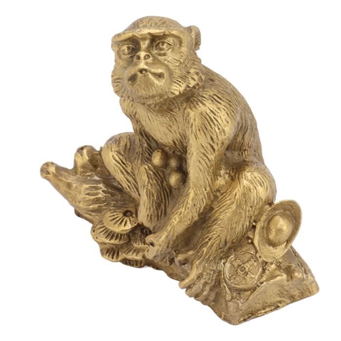 Figurine Chèvre Laiton Doré 3,2 Pouces - Zodiaque Chinois, Décoration Maison, Cadeau Collection