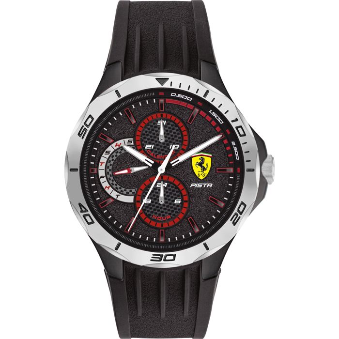 Ferrari - Montre Hommes - Quartz Multi-Cadrans - Bracelet Caoutchouc Noir - 0830722