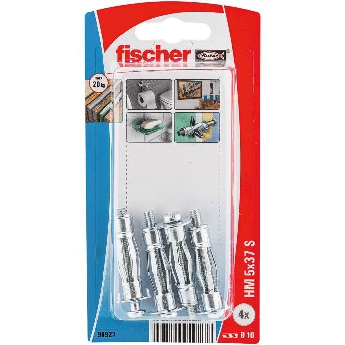Cheville FISCHER HM 5x37 Métal Lot de 4 Fixation corps creux