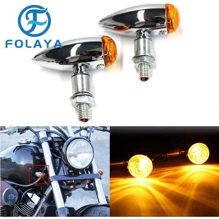 Clignotants Moto Universels - Lot De 4 Ampoules 12V Ambre, 2 Manches Courts + 2 Longs Pour ATV Scooter Quad