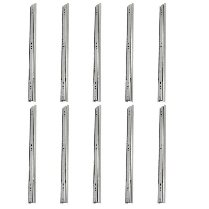 6 Paires Glissières Tiroir Sous-montage 9 Pouces – Fermeture Souple, 80 Lb, Acier